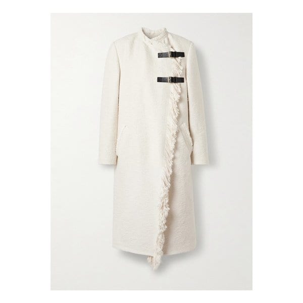 에크루 코튼 리넨 혼방 프린지 코트 46376663162889990