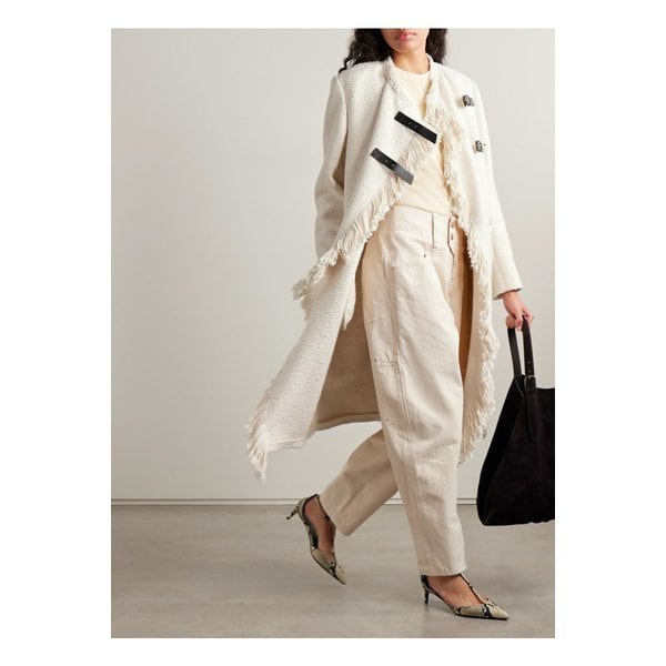 에크루 코튼 리넨 혼방 프린지 코트 46376663162889990