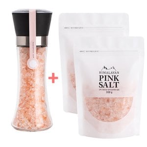 화산수천일염 핑크솔트그라인더+핑크소금 리필용 2개 SET