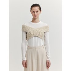 XIOLETTA Cross Knit Top - Ivory