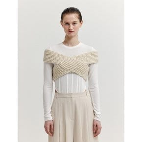 XIOLETTA Cross Knit Top - Ivory