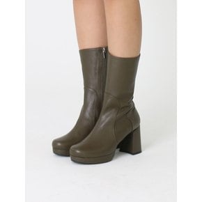 Natilda Platform Middle Boots Khaki