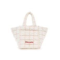 canvas STITCH NUGGET TOTE - CREAM +RED