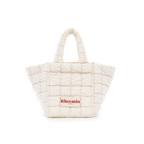 canvas STITCH NUGGET TOTE - CREAM +RED