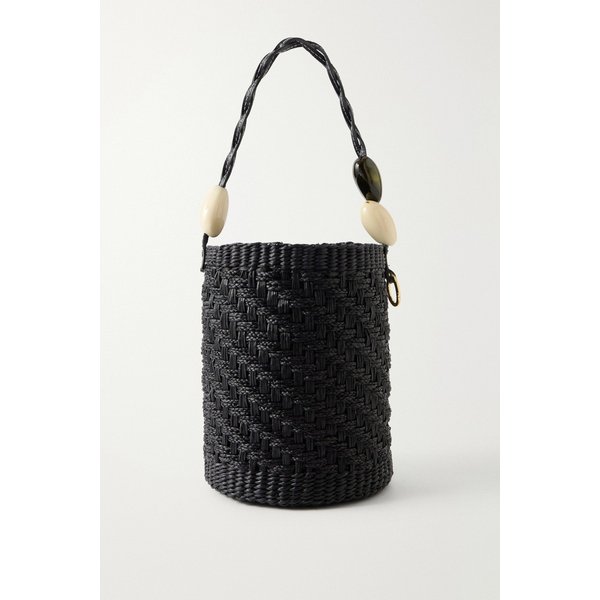 장식 가죽 트리밍 스트로 버킷백 46376663163043965