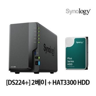  시놀로지 Synology DS224+ NAS 2베이 16TB (8TBx2) Synology HAT3300