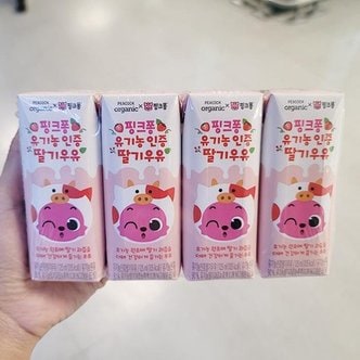  피코크 핑크퐁 유기농 딸기우유 125ml x 4 x 2개