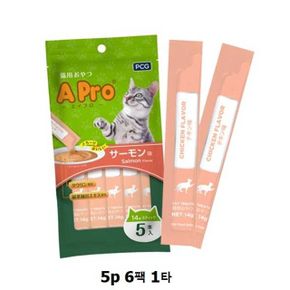 반려동물용품 고양이간식 A Pro 츄르 5p 6팩 1타 연어 애완용품