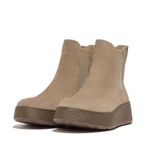 3656871 FitFlop F-Mode Suede Flatform Chelsea Boots 2-Tone Elastic