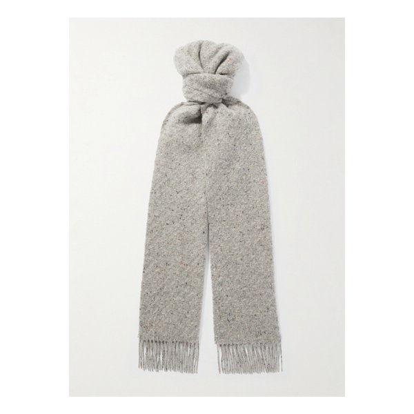 존스톤스 오브 엘긴 로프티 프린지 캐시미어 헤링본 스카프 46376663162948197