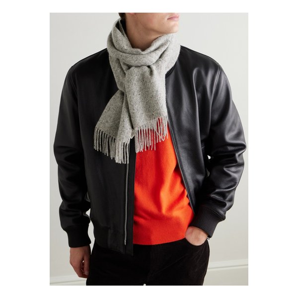 존스톤스 오브 엘긴 로프티 프린지 캐시미어 헤링본 스카프 46376663162948197