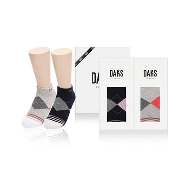 닥스 양말 숙녀 스니커즈 아가일링글 2족세트 DK25432