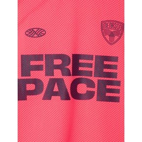 Sporty Mesh Round T Shirt_Neon Pink