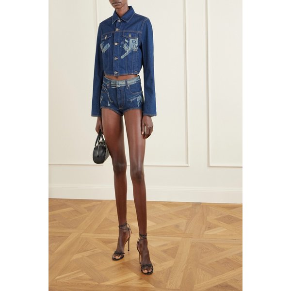 장폴고띠에 프린트 데님 크롭 재킷 46376663162987392