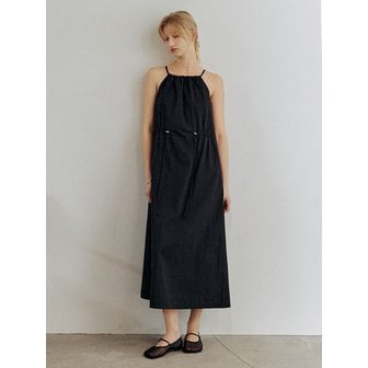 아티드 홀터넥 셔링 슬리브리스 원피스_2COLORS