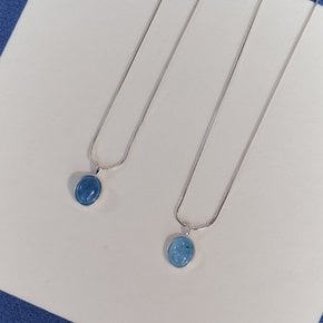 [sv925] aquamarine cabochon necklace