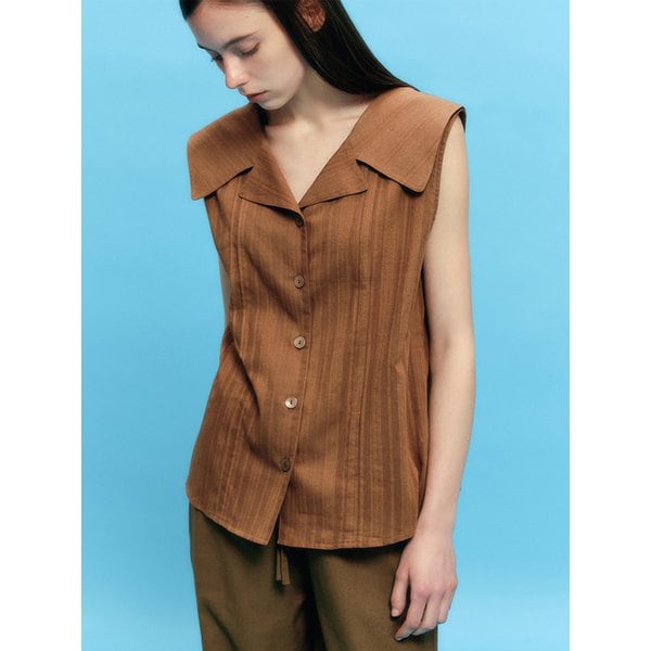 핀턱 세일러 카라 블라우스(MAFBBL08MBR)