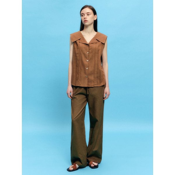 핀턱 세일러 카라 블라우스(MAFBBL08MBR)