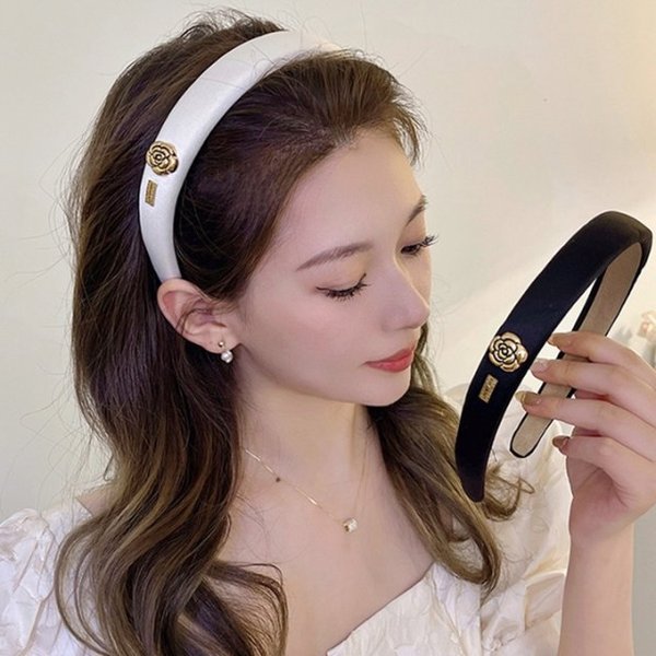 [2COLOR] 로즈 플라워 포인트 헤어 밴드 머리띠