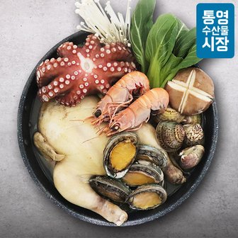 통영수산물시장 해신탕세트 2kg내외 (생닭+자숙문어+꼬마전복+상합or백합+딱새우+백숙재료)