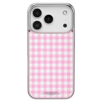 디어마이뮤즈 +맥세이프 french mood check pattern Silver Epoxy Phone Case 아이폰 갤럭시 에폭시 케이스