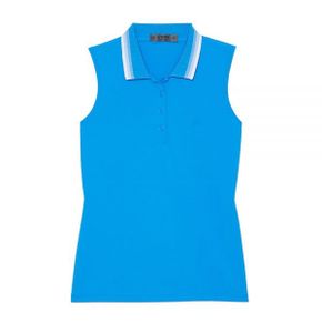 GFORE 지포어 DETAILED COLLAR SLEEVELESS PLO (G4LS23K860A-CERUL) (여성 디테일 칼라 슬리브리