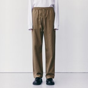 DRAW STRING ELASTICATED WIDE PANTS_BROWN