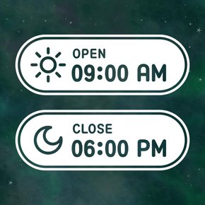 오픈클로즈 영업시간 스티커 LMST-035 해와 달
