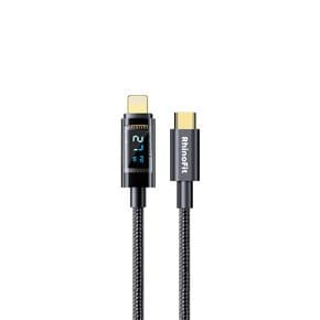 (USB C to 라이트닝 8핀) 27W PD 고속 충전 투명 디스플레이 케이블 (1.2M / 2M)