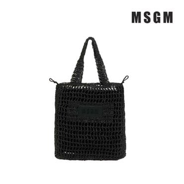 트래드후스 [MSGM] 라피아 백 블랙 키즈백 쇼퍼팩 숄더백 여성백 키즈가방 아동가방