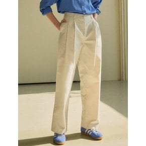 SIPT7068 Two tuck wide chino pants_Ivory