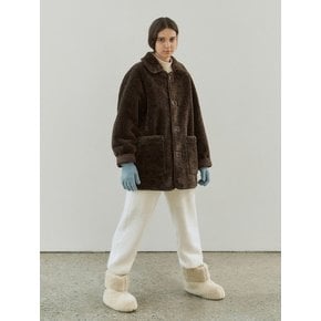 Reversible shearling jacket (brown)