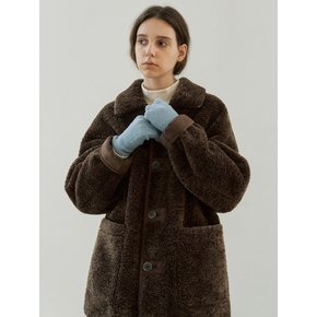 Reversible shearling jacket (brown)