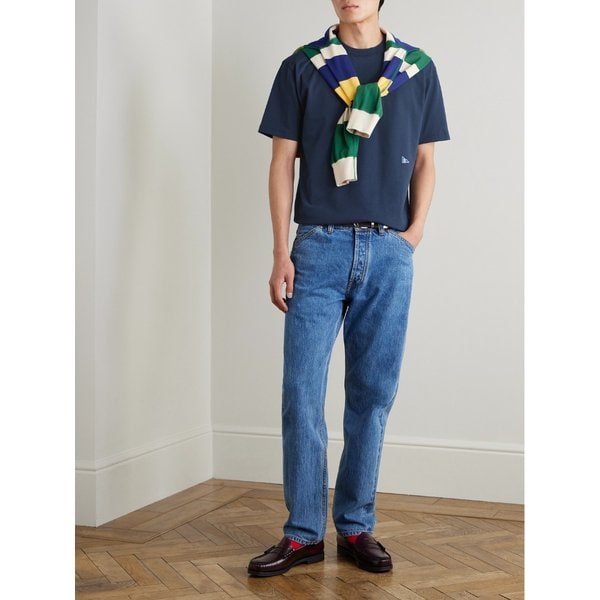 드레익스 HIM 하이킹 로고 자수 코튼 저지 티셔츠 46376663162902049