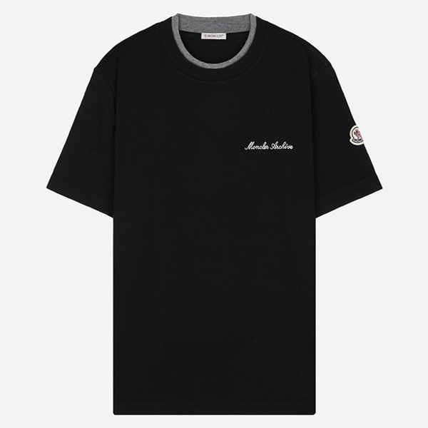 [시흥점] [몽클레어]6S 8C00015 89AYY 999 남성 자수 로고 반팔 티셔츠 블랙