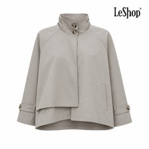 투 버튼 하이넥 케이프 숏 트렌치 자켓 (BQ8JK003A)