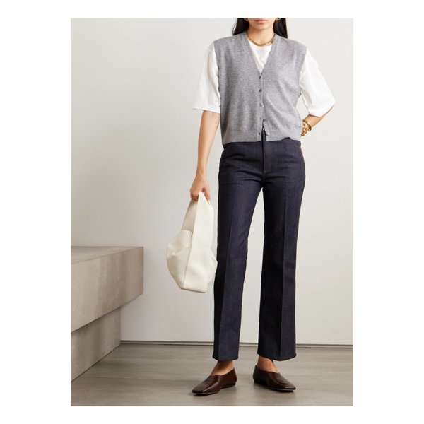 파론 코튼 캐시미어 혼방 데님 부츠컷 진 미드 데님 1647597349543625