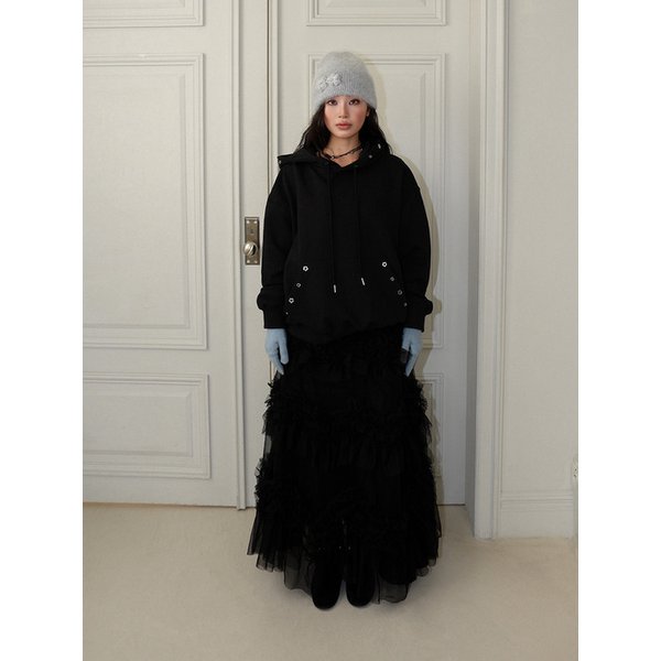 FLOWER FLAKE ANGORA BEANIE - GREY