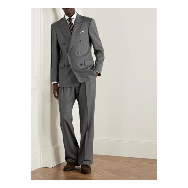 더블 브레스트 버즈아이 울 수트 재킷 그레이 46376663162903383