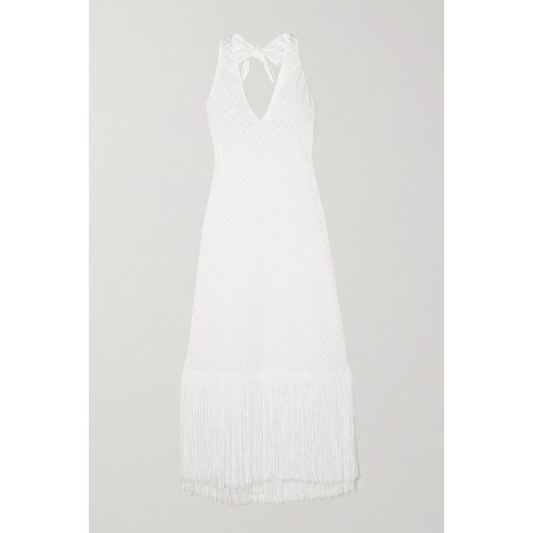 웨이마리 레비사 프린지 레이스 홀터넥 커버업 화이트 45666037505082775