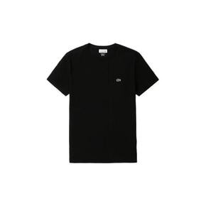 25SS 라코스테 피마 코튼 저지 크루넥 티셔츠 TH6709031 BLACK DOM