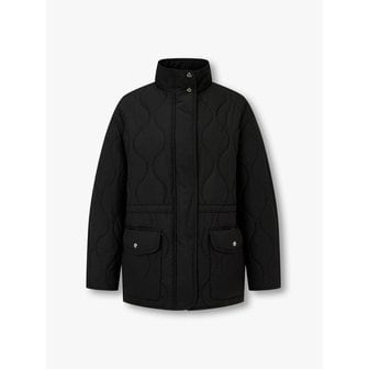 GCUT 웨이스트 스트링 웨이브 퀼팅 점퍼_블랙 7255418101