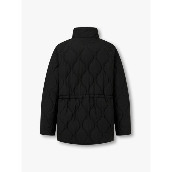 웨이스트 스트링 웨이브 퀼팅 점퍼_블랙 7255418101