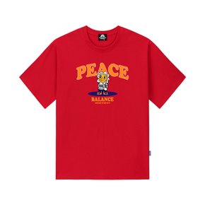 PEACE TIGER GRAPHIC 티셔츠 - 레드