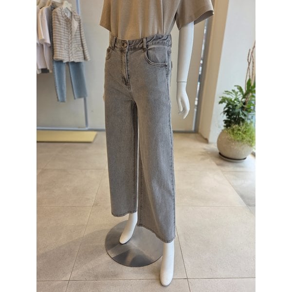 [여주점] [더 아이잗] 여성 포켓 백 밴딩 와이드 데님 팬츠 (IS4M8SL721)