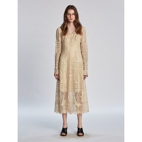 LACE SLIM FIT DRESS (YELLOW)