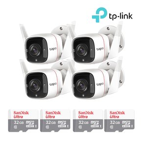 TC65+32GB SD카드 4팩 실외용 CCTV 4세트 홈캠 세트