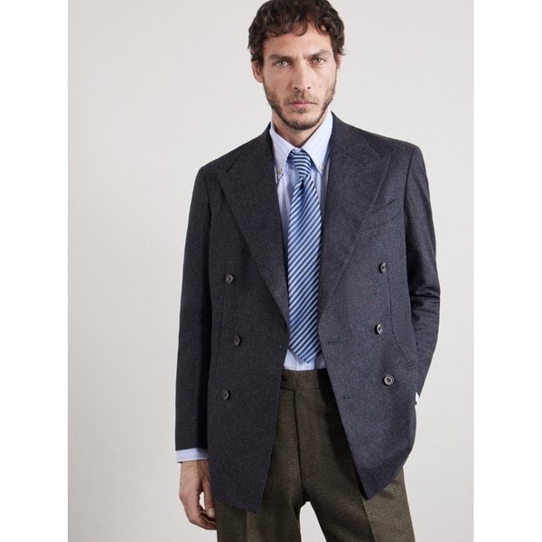 샤르베 8.5cm 스트라이프 실크 자카드 넥타이 46376663162965323