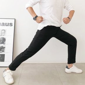 제이지컴퍼니 남성 일자 슬림핏 스판 팬츠! 허리밴딩 스판 활동성과 편안함을 더해줘!