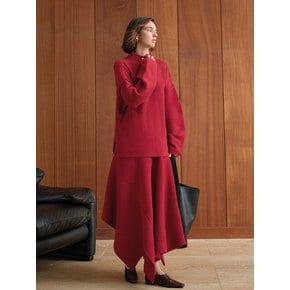 YY_Loose irregular hem skirt_RED